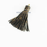 Snakeskin Tassels, Zirconia Beaded Tassel, Gold Keychain