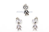 Teddy Bear Charm Pendants, 2 Pieces CZ Micro Pave Gold Crystal Movable Baby Bears Charms, Movable Dangle Animal Pendants