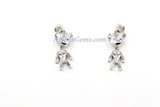 Teddy Bear Charm Pendants, 2 Pcs CZ Micro Pave Silver Rhodium Plated Crystal Bears Charms, Movable Dangle Animal Pendants