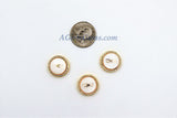 CZ Micro Pave, Infinity Shell Gold Gilding Mother of Pearl #54, Figure 8 Gilded Round Connectors