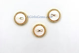 CZ Micro Pave, Infinity Shell Gold Gilding Mother of Pearl #54, Figure 8 Gilded Round Connectors