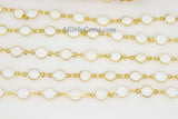 White Rosary Chain, Bezel Chain By The Yard CH #238, 6 mm Flat White Connector Chains