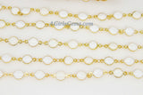 White Rosary Chain, Bezel Chain By The Yard CH #238, 6 mm Flat White Connector Chains