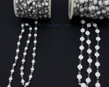 White Shell Rosary Chain, 4 mm, 6 mm