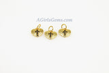 Heart Charms, CZ Micro Black Pave Gold Heart Cross Charms, 18 K Gold Plated Hammered/Textured Pendants 9 x 9 mm