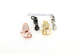 CZ Micro Pave Lobster Clasp, Small Claws Gold Rose Silver Gunmetal Black, 10 x 16 mm Diamond Pave