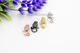 CZ Micro Pave Lobster Clasp, Small Claws Gold Rose Silver Gunmetal Black, 10 x 16 mm Diamond Pave