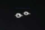 CZ Bezel Mirror Charm Connectors, 2 PCS Link Gold plated, Silver Connector for Link Chain Loop for Earrings Necklace