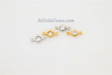 CZ Pave Diamond Shape Connectors, 2 Pcs Gold Cubic Zircon Tiny Diamond Earring Charms, Gold Findings