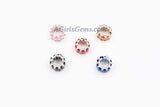Silver Tube Beads, CZ Pave Large Hole Beads, 6 x 10 mm *Baguette* Crystal Big Hole Rondelle Pink/Blue/Champagne/Black/Fuchsia Donuts/Drum