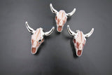 Cow Skull Pendant Silver Plated 35 x 50 mm Bone Resin Longhorn Skull Boho Charm