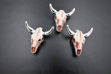 Cow Skull Pendant Silver Plated 35 x 50 mm Bone Resin Longhorn Skull Boho Charm