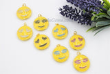 Enamel Pendant Heart Eyes Emoji Charms, Sunglasses Emoji Necklaces, *Cute* Happy Smiley Face Charms *Love* Gold Emoji Pendants