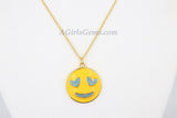 Enamel Pendant Heart Eyes Emoji Charms, Sunglasses Emoji Necklaces, *Cute* Happy Smiley Face Charms *Love* Gold Emoji Pendants