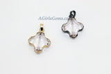 Gold Crystal Soldered Pendants, Faceted Glass French Chandelier Jewelry Supplies, Black Charms