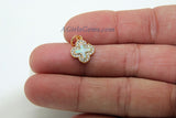 Cross Charm, CZ Pave Gold or Silver Opal Cross Pendants #418, Fire Opal Catholic Charms for Necklace Jewelry Making