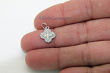 Cross Charm, CZ Pave Gold or Silver Opal Religious Cross Pendants #418, Fire Opal Catholic Charms for Religious Necklace Jewelry Making