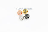 CZ Cube Beads, Cubic Zirconia Large Hole Beads #303, Pave Hexagon Square,Silver