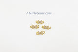 CZ Micro Pave Bow Tie Connector #26, Tiny Hourglass Charm 18 k Gold Plated 4 x 10 mm Ribbon Connector, Tiny CZ Charms for Jewelry Making