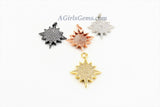 Star Charms, CZ Micro Pave Rose Gold #10, Silver