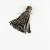Snakeskin Tassels, Zirconia Beaded Tassel, Gold Keychain