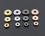 Rose Gold Spacer Beads, 4/6/8/10 mm Round Discs, 20 pcs - Rondelle Spacer Donuts Findings