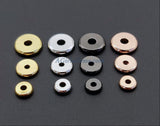 Rose Gold Rondelle Spacer Donuts Beads, 20 Pc Flat Heishi Spacers, Silver or Black 4