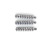 CZ Micro Pave Curved Bar Connectors, Chevron Fishtail Links for Necklace, Lariat Drop