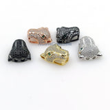 CZ Micro Pave Tiger Head Bead Charm, Leopard Head, Panther Cat Head Bead