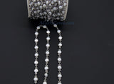 White Shell Rosary Chain, 4 mm, 6 mm