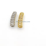 CZ Micro Pave Bar Tube for Bracelets, Gold Big Hole Tube Beads, Large Hole Bracelet Spacer Focal Charms