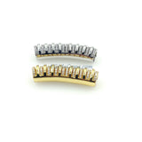 CZ Micro Pave Bar Tube for Bracelets, Gold Big Hole Tube Beads, Large Hole Bracelet Spacer Focal Charms