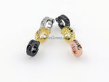 Bail Enhancer Ring Clasps or Bail, 3 Pcs Black or Rose Gold CZ Pave, Charm Holder Lobster Hoops