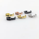 Bail Enhancer Ring Clasps or Bail, 3 Pcs Black or Rose Gold CZ Pave, Charm Holder Lobster Hoops