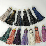 Snakeskin Tassels, Zirconia Beaded Tassel, Gold Keychain