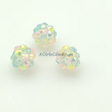 Resin Rhinestone Bumpy Beads 10 mm/Tube Beads, Purple, White and Lavender