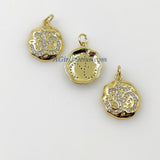 CZ Micro Pave Om Charms, Buddhist Ohm Yoga charm, 18 K Rose/Silver/Gold/Black Plated Mala Ohm and Hindus Aum Pendants