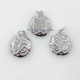 CZ Micro Pave Om Charms, Buddhist Ohm Yoga charm, 18 K Rose/Silver/Gold/Black Plated Mala Ohm and Hindus Aum Pendants