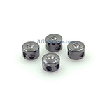 CZ Micro Pave Slider Beads, 5 Pcs Chain Silicon Stopper Bead 9 mm Bolo Necklaces Bracelets, High Quality Silver Plated
