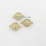 CZ Micro Pave Gold Cross Connector, 11 x 16 mm Cubic Zirconia Links # 491, Silver Connectors