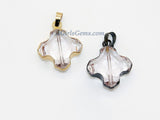 Gold Crystal Soldered Pendants, Faceted Glass French Chandelier Jewelry Supplies, Black Charms