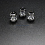 Rose Gold Tube Beads, Silver CZ Micro Large Hole Beads, 10 x 12 mm Gold Drum #454