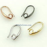 Smooth Ear Hooks, Rose, Gold - 6 Pieces Gold