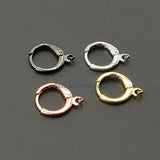 CZ Micro Pave Huggies, Lever back Round Ear Ring Parts, Rose Gold