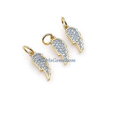 CZ Micro Pave Angel Wings, Star, Horn Tiny Charms Starburst Pendant