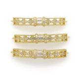 CZ Micro Pave Bar Connectors, Gold Plated Bracelet Links, Weave Filigree Baguettes, Bracelet Parts, Bridesmaids Party Gifts, Bracelet Charms