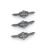 CZ Micro Pave Curved Bar Connectors, Chevron Fishtail Links for Necklace, Lariat Drop, Earrings DIY Jewelry, Gold/Black Leaf Linking Charms