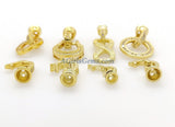 CZ Pave Heart Buckle Clasps with 2 Clips, Gold or Silver Interlocking Link Jewelry Findings, Designer Fold Over Clasps