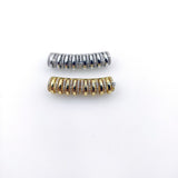 CZ Micro Pave Bar Tube for Bracelets, Gold Big Hole Tube Beads, Large Hole Bracelet Spacer Focal Charms