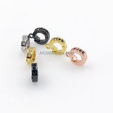 Bail Enhancer Ring Clasps or Bail, 3 Pcs Black or Rose Gold CZ Pave, Charm Holder Lobster Hoops